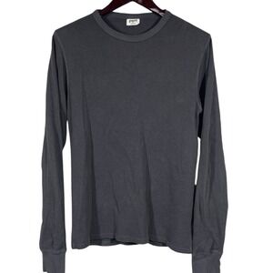 Pact Thermal Waffle Knit Shirt Mens S Gray Organic Cotton Soft Heavyweight Tee